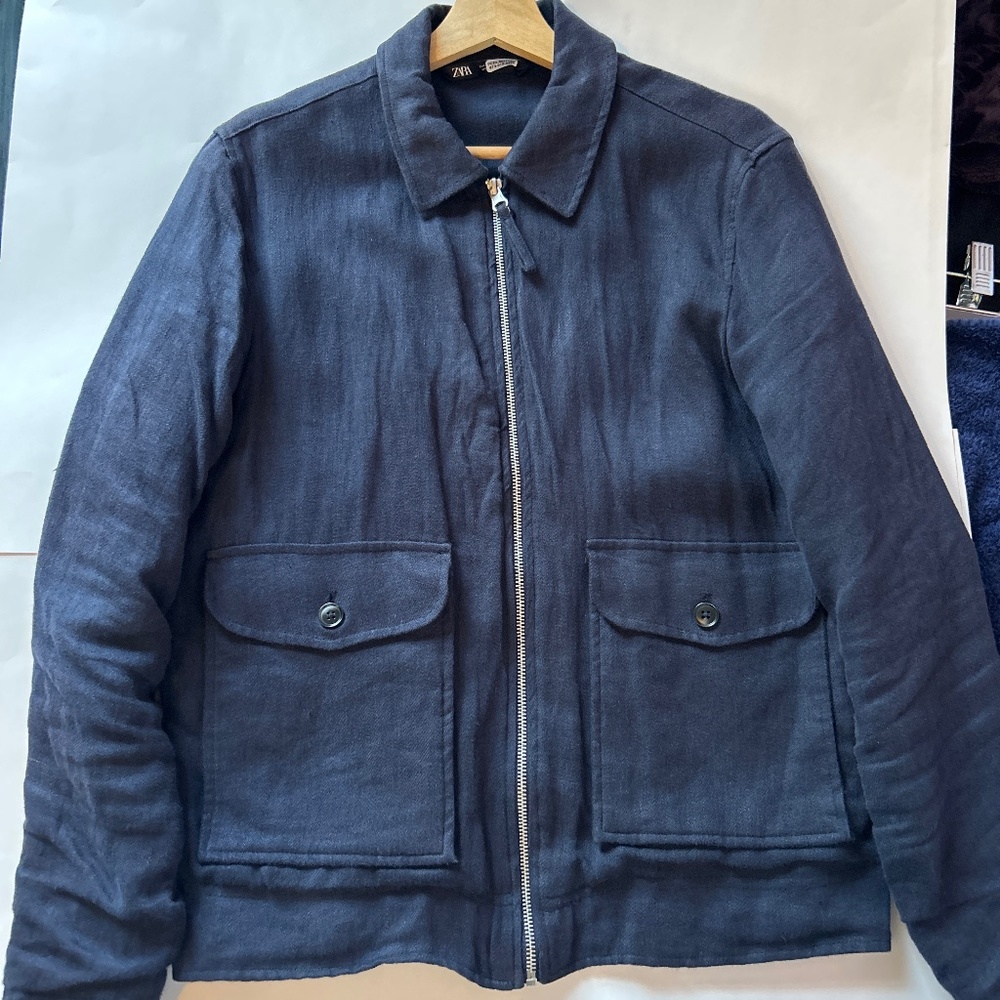 Men’s zara linen zip up jacket